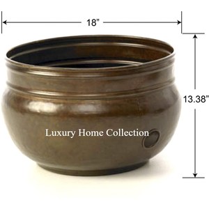 Olla para manguera de Metal de diseño moderno, superventas, macetas de almacenamiento para el hogar con forma martillada recubierta de polvo negro - Product Image 5