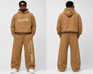 Ensemble survêtement homme personnalisé, sweat à capuche oversize et pantalon large, en coton épais de qualité supérieure, deux pièces, style streetwear et sportswear - Product Image 3