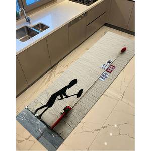 Tapis imprimé : Design moderne Banksy Boy With Hammer pour une utilisation en extérieur et en intérieur, tapis doux non tissé - Product Image 5