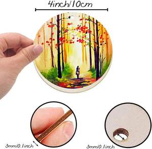 4IN étiquette vierge en <span class=keywords><strong>bois</strong></span> pour bricolage artisanat pour <span class=keywords><strong>peindre</strong></span> et décorer ornements disques fournitures pour bricolage décoration de Noël - Product Image 2