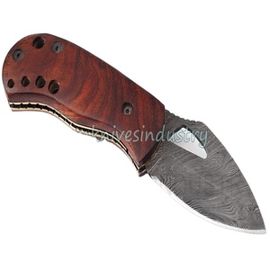 Liner <b>Lock</b> , Rose wood Handle Grip Hand Made Damascus <b>Small</b> Folding pocket Knife (smk1314) - Product Image 2