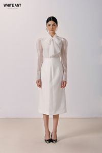 Faldas listas para enviar para mujer, falda acampanada ORSON para mujer de oficina 73% Cupra 27%, conjunto de falda de 2 piezas de poliéster, ropa de mujer - Product Image 2