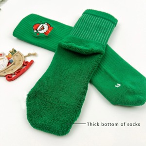 ถุงเท้าปักลายคริสมาสต์พื้นรองเท้ากันกระแทกนุ่มสบายสำหรับฤดูหนาวอบอุ่นหิมะต้นไม้คริสต์มาสออกแบบได้ตามต้องการมีหลายสี - Product Image 2