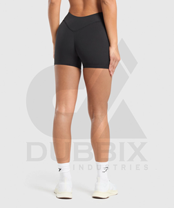 Pantalones cortos de ciclismo para correr para mujer 100% poliéster personalizable Logo pegatina Color patrón diseño pantalones cortos para mujer - Product Image 2