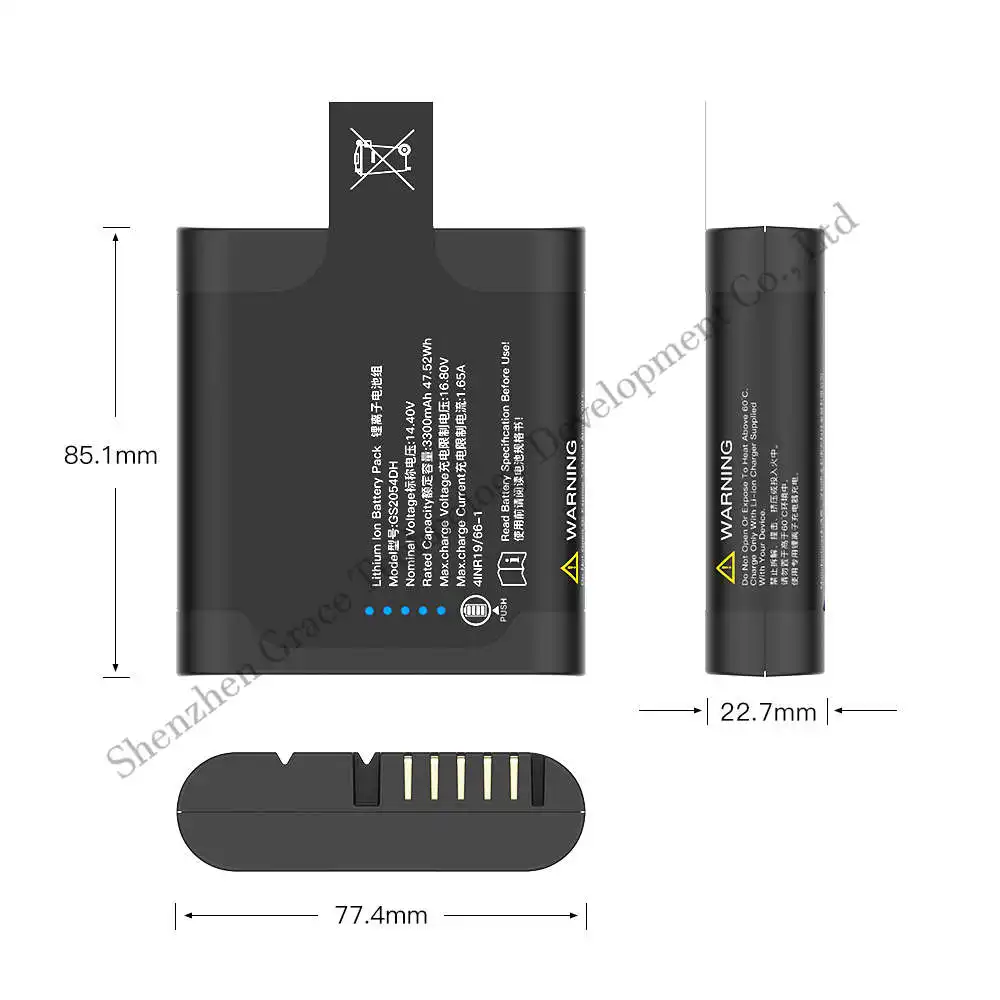 Tefoo GS2054DH Batterie au lithium de remplacement 14.4V/3.3Ah 4S1P pour RRC2054 pour batterie de compteur numérique de remplacement