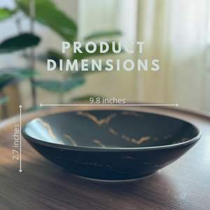 Elegante cuenco decorativo de mármol negro para la mesa del hogar, decoración navideña, centro de mesa, pieza de diseño moderno de alta calidad con estilo de lujo - Product Image 4