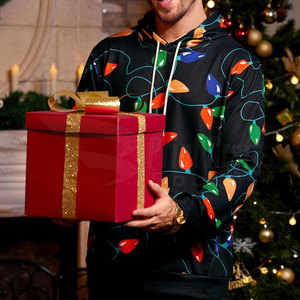 High Quality <b>Men's</b> <b>Christmas</b> Hoodies Quick Dry Breathable Custom Logo Printing Hooded Collar Solid Plain Dyed for Winter Use - Product Image 5