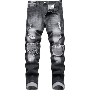 Streetwear sur mesure de haute qualité pantalon en denim vierge en détresse pantalon en jean respirant à l'aspect classique pour vêtements pour hommes - Product Image 6