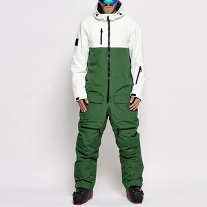Mono de Esquí Unisex con Paneles Verdes y Blancos, Talla Grande, con Calefacción, Diseño de Última Generación, Impermeable, de Alta Calidad, para Snowboard - Product Image 1