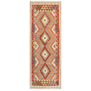 Alfombra Kilim de Maimana, Afganistán, 210 x 77 cm, Alfombras y Juegos de Alfombras - Product Image 1