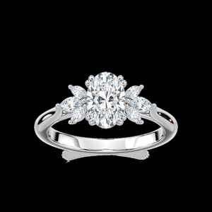 แหวนหมั้นเพชรทรงรี 1.30 กะรัต เพชรเลี้ยงในห้องปฏิบัติการ ได้รับการรับรองจาก IGI ทองคำแท้ 14K แหวนแต่งงานแบบคลาสสิกสำหรับผู้หญิง - Product Image 1