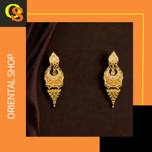 Ensemble de boucles d'oreilles de qualité supérieure avec boucles d'oreilles de style Jhumka plaquées or 22CT à la mode bijoux pour femmes - Product Image 2