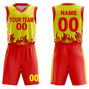 Uniforme de basket-ball personnalisé avec votre propre design, nom, numéro, logo, vente chaude, couleur unie, impression numérique, 100% polyester, séchage rapide - Product Image 1