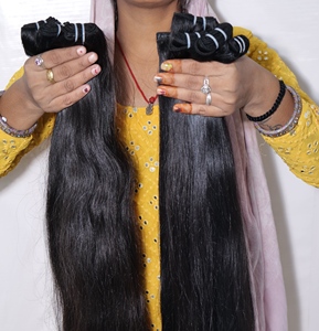 ผมต่อจากผมมนุษย์ผมคนอินเดียบริสุทธิ์ไม่ผ่านการทำ100% เป็นลอนคลื่นลึกแบบไม่ผ่านกระบวนการธรรมชาติไม่เป็นก้อน - Product Image 4