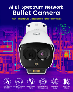 Câmera de Imagem Térmica Óptica Infravermelha Biespectral com Sensor CMOS e Armazenamento em Nuvem NVR para Detecção de Fumaça e Ponto de Incêndio - Product Image 2