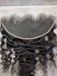 2/6 HD para extensión de cabello humano indio alineado con cutícula de encaje transparente con textura de onda profunda - Product Image 4