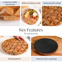 Plateau tournant en bois Smooth-Spin Lazy Susan pour buffet de table et service de fête