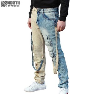 Pantalones vaqueros de cintura media para hombre, invierno, Otoño, recién llegados, OEM, hecho a medida, elástico, reflectante, Hip Hop para - Product Image 4