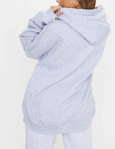 Sudadera con capucha de algodón liso 400GSM con estampado personalizado al por mayor para mujer hombro caído con cuello con capucha diseño sin cordón - Product Image 4