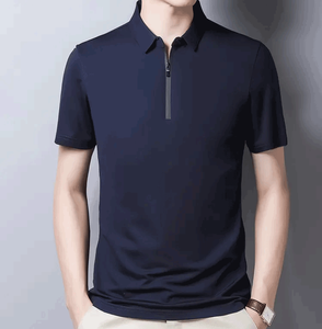 Summer New Fashion Men's Short-Sleeved for Shirt Handmade Knitted Cotton Bamboo Fiber Quick Dry Breathable High Quality - Product Image 3