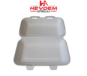 Contenedor de Alimentos Ecológico de Bagazo con Tapa, Caja Rectangular Desechable para Llevar, 200 Unidades para Restaurante, Picnic, Fiesta - Product Image 2