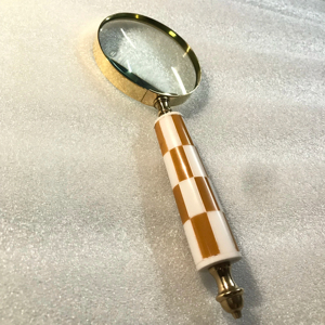 Mango de latón marítimo Vintage antiguo, mango de resina resistente para empresas Kaka, artesanías de Metal con lupa de oro rosa - Product Image 1