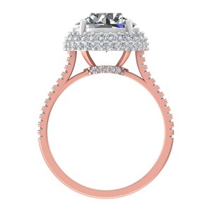 Designer Halo Lab-Grown Diamond Ring 14K/18K Rose, Yellow & White Gold Acentos Contemporáneo Compromiso Anillos finos - Product Image 3
