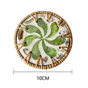 Handcrafted Designer Mother of Pearl Bohemian Style Square <b>Drink</b> <b>Coaster</b> Smooth Handmade Finish for Premium Furniture Safety - Product Image 2