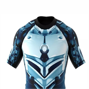 Chemise de compression imprimée avec logo personnalisé pour hommes vente en gros de MMA Rash Guard sublimé BJJ Gear anti-UV UPF50 lavé - Product Image 4