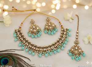 Nouvelle collection de colliers anciens en or avec boucles d'oreilles 109gm ensembles de bijoux de mode pour femmes vêtements de mariage et de festival - Product Image 6