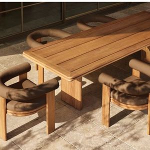 Zanvora the mocoto Luxury Solid Wood Outdoor Garden Chair Modern Upholstered <b>Armchair</b> Patio <b>Dining</b> Chair Custom Resort Furniture - Product Image 1