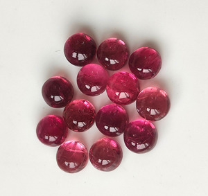 พลอยพลอยทัวร์มาลีนสีชมพูธรรมชาติทรงกลม2มม.-6มม. เรียบหลังหลวมสำหรับทำเครื่องประดับ - Product Image 6