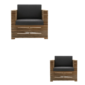 Muebles al aire libre Hogar Esquina de lujo Muebles de madera negra Ocio Conversación Jardín Sofá - Product Image 6