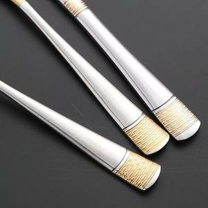 Juego de Cubiertos de acero inoxidable para Bodas de lujo Cuchillos de plata Cuchara Tenedores Cubiertos Premium con oro duradero - Product Image 4