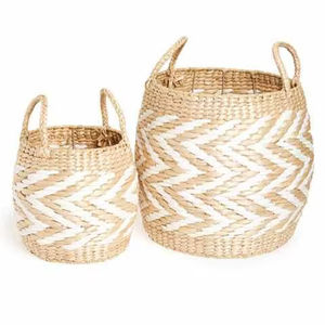 <b>Large</b> Capacity Water Hyacinth <b>Basket</b> For Family Home <b>Storage</b> With Strong Natural Woven Fiber Build - Product Image 1