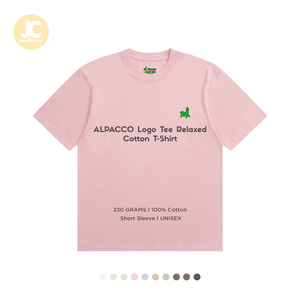 Alpacco เสื้อยืดลายกราฟิกสำหรับทั้งชายและหญิง, เสื้อยืดผ้าฝ้ายหนาใส่สบายใส่ได้ทั้งชายและ230gsm โลโก้ - Product Image 1