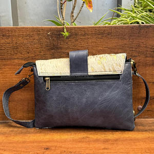 Personalized Luxury Designer Real Cow <b>Hair</b> On Metallic Crossbody Bag <b>for</b> <b>Women's</b> Fashionable Genuine Leather Shoulder Handbags - Product Image 5