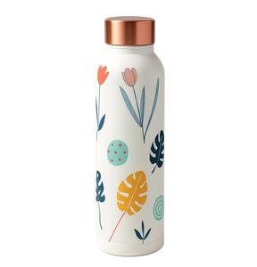 ขวดน้ำดีไซน์เนอร์คอปเปอร์บริสุทธิ์จากผู้ผลิตขวดน้ำกันรั่วมีประโยชน์ต่อสุขภาพ (1000มล. 1หน่วย) ดีไซน์พิมพ์ลายใบไม้ - Product Image 5