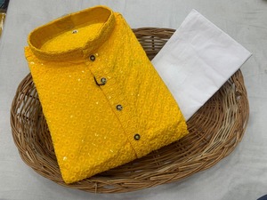 Vêtements décontractés pour fête de mariage Design rayonne Ciaz Kurta traditionnel et lourd pour hommes avec pyjama Meilleure qualité Fournisseur indien à bas prix - Product Image 5