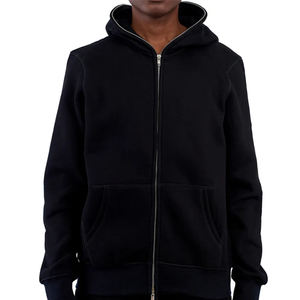Sweat à capuche zippé 100% coton personnalisé pour hommes en éponge française de haute qualité Sweats à capuche zippés pour hommes - Product Image 4