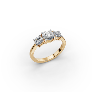 Bague de fiançailles en or jaune avec diamant de laboratoire 1,50 carat, motif géométrique, style élégant, certifiée IGI - Product Image 1