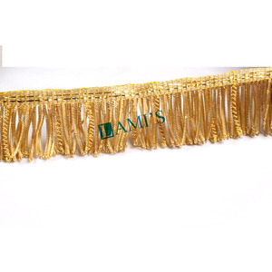 Embellecedor de flecos de bulón dorado, OEM, personalizado, alambre de Metal, flecos, embellecedor, hecho a mano - Product Image 3