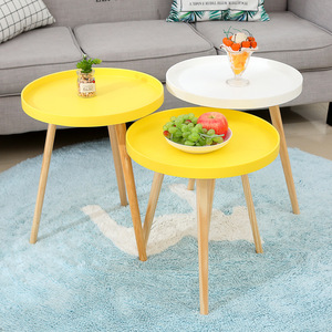 Tavolino Rotondo Minimalista <span class=keywords><strong>in</strong></span> <span class=keywords><strong>Legno</strong></span>, Tavolino da Caffè Mobile <span class=keywords><strong>in</strong></span> <span class=keywords><strong>Legno</strong></span> Massello, Comodino Salvaspazio <span class=keywords><strong>per</strong></span> Angoli e <span class=keywords><strong>Balconi</strong></span> - Product Image 3