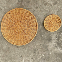 Sac cadeau de Noël 100% naturel en rotin tressé et jacinthe d'eau, tendance, décoratif, motif assiette, Vietnam, pas cher, TUYET DUNG FAD6