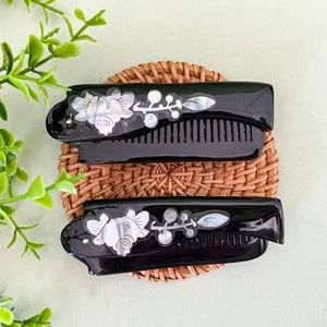 หวีทำแสงสีเขาควายหวีฮอร์นแบบธรรมชาติกันไฟฟ้าสถิตสำหรับเป็นของขวัญวันหยุดโดยงานฝีมือจันทร์เสี้ยว - Product Image 2