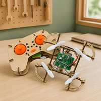 Kit de drone en bois DIY KOUYIKOU 2026, jouet volant télécommandé, ensemble de montage de quadricoptère, modèle éducatif STEM pour enfants