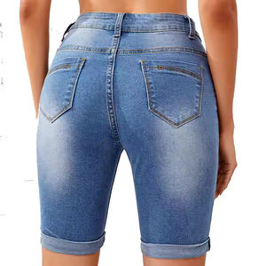 Short en jean à motif de strass Streetwear Jorts respirant Cargo Rhinestone Shorts - Product Image 3