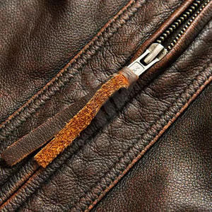 Veste en cuir pour homme haute performance, coupe ajustée, col montant, poche avant, ajustement réglable, veste en cuir pour la saison hivernale - Product Image 6