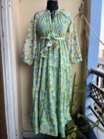 Robe longue d'été pour femmes grandes tailles, manches longues, en velours côtelé, imprimé floral, style bohème, col en V, coupe ample, décontractée, pour les occasions spéciales