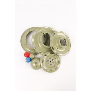 Jouet à mâcher pour chat rond vert kaki à 3 niveaux avec boule enroulée, interactif et mobile, taille unique pour le divertissement des chats - Product Image 1